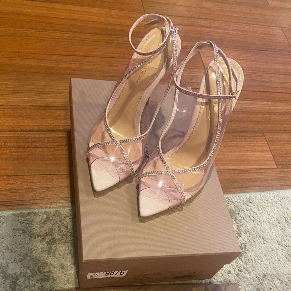 GIANVITO ROSSI Crystelle Plexi Ankle-Strap Sandal Heels - Picture 3 of 8